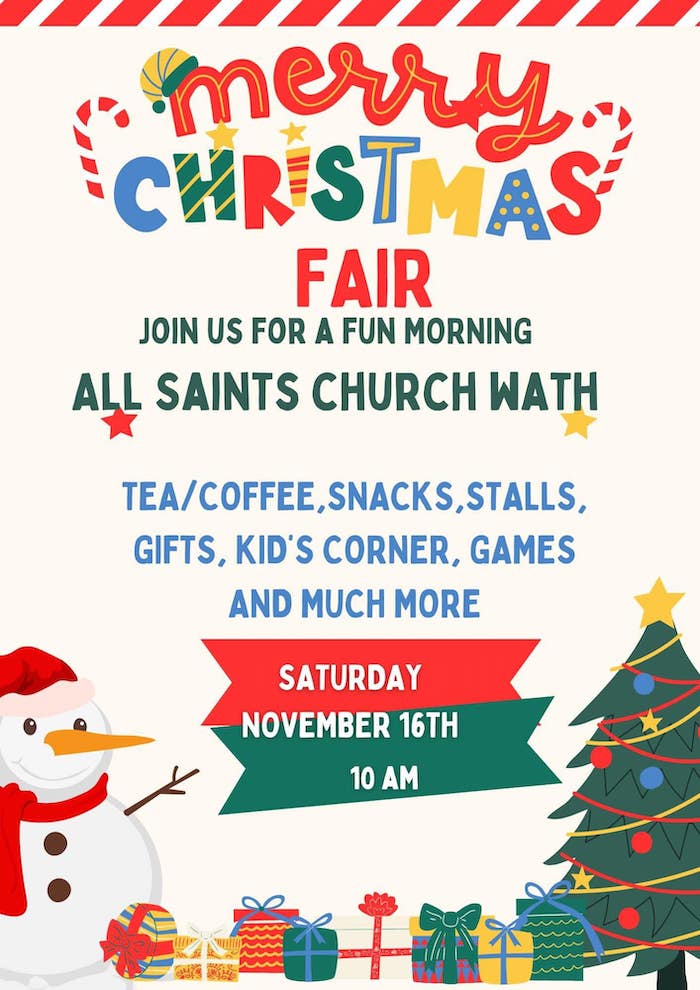 Christmas Fair 2024 at All Saints Church, Wath upon Dearne